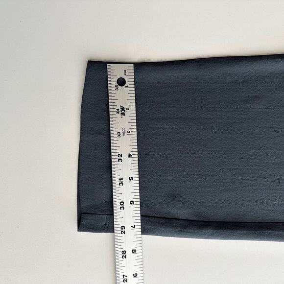 Eileen Fisher 100% Silk Side Zip Tailored Career Professional Dark Grey Pants M - Picture 7 of 9